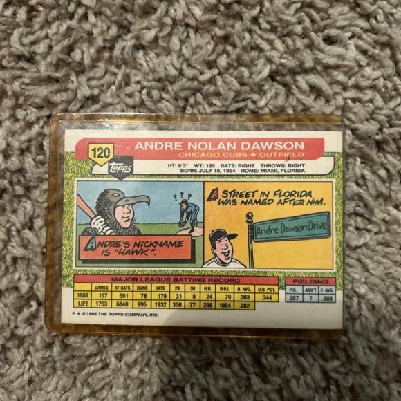 ANDRE NOLAN DAWSONTOPPs BASEBALL CARD